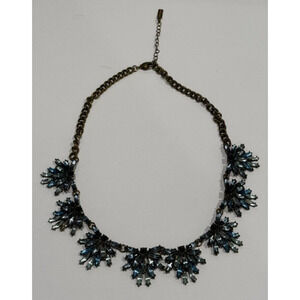 BAUBLEBAR Flower Statement Necklace Blue Crystal Y2K